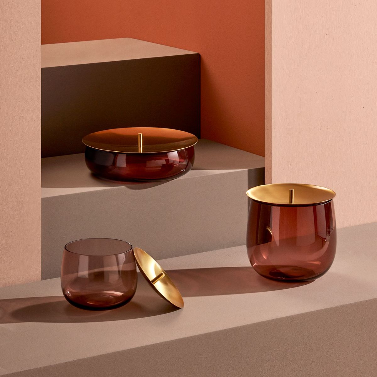 Beret Storage Box Medium with Brass Lid