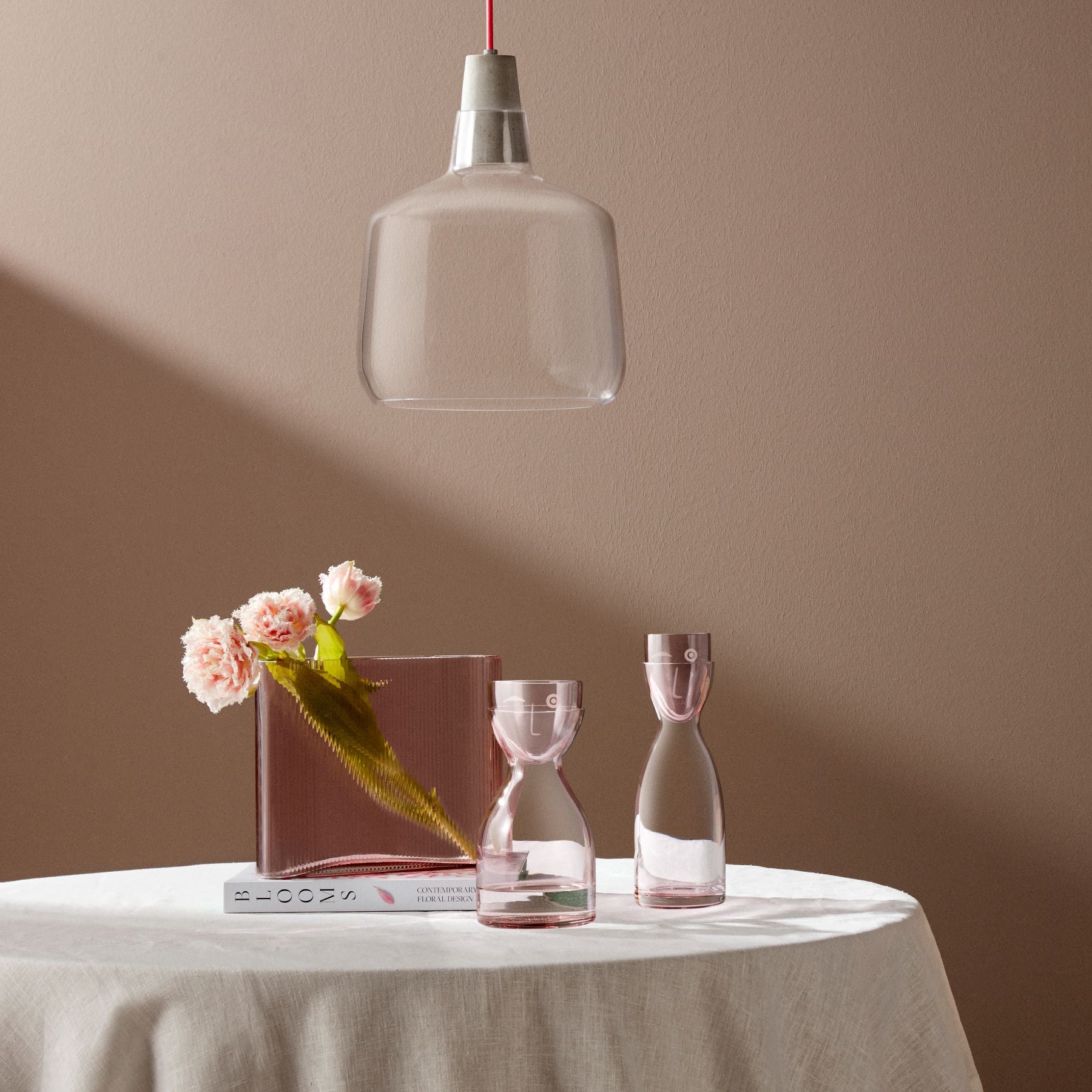 Mr. & Mrs. Night Water Set Tall Dusty Rose