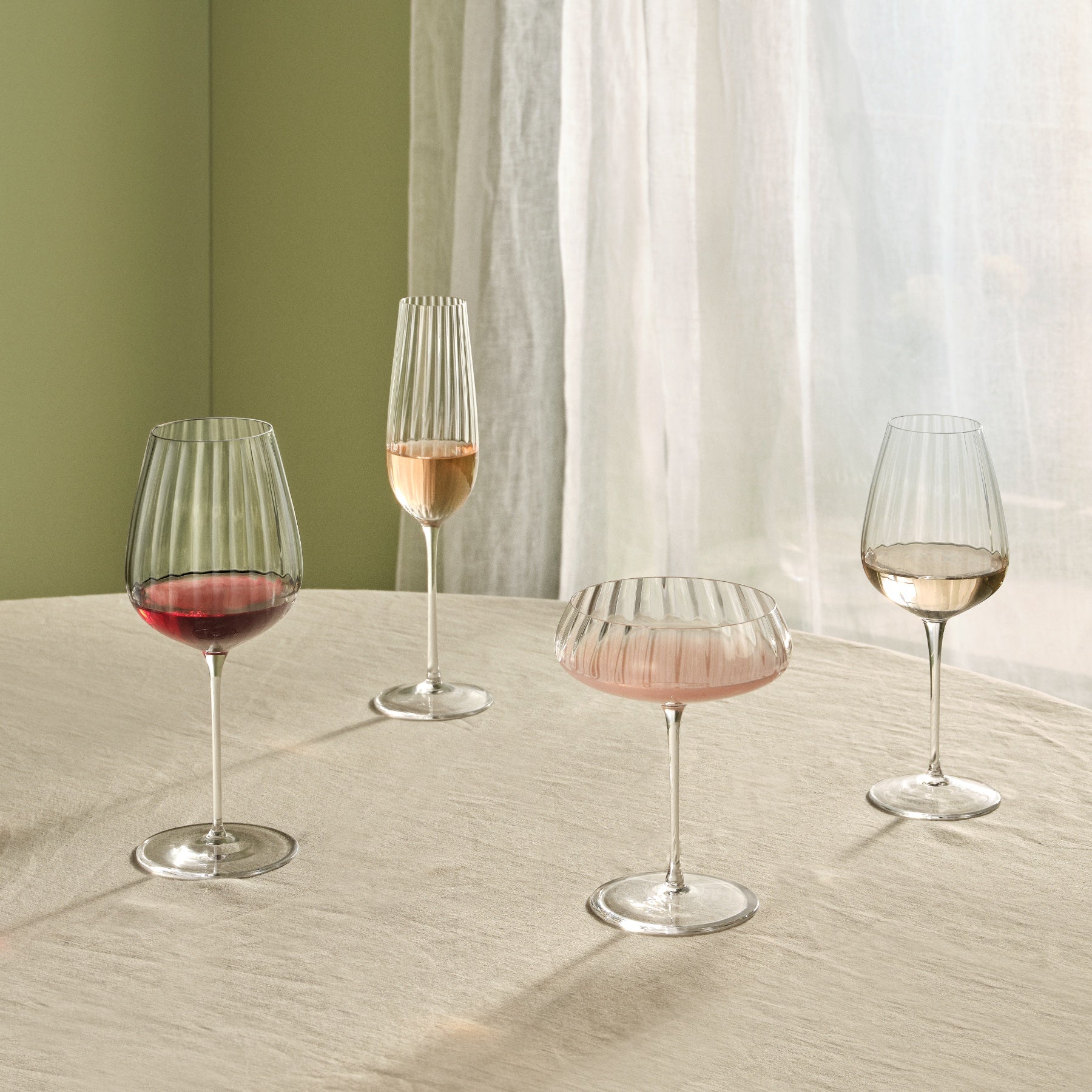 Nude Glass Dimple Aromatic White Wine Glass, Set of 2