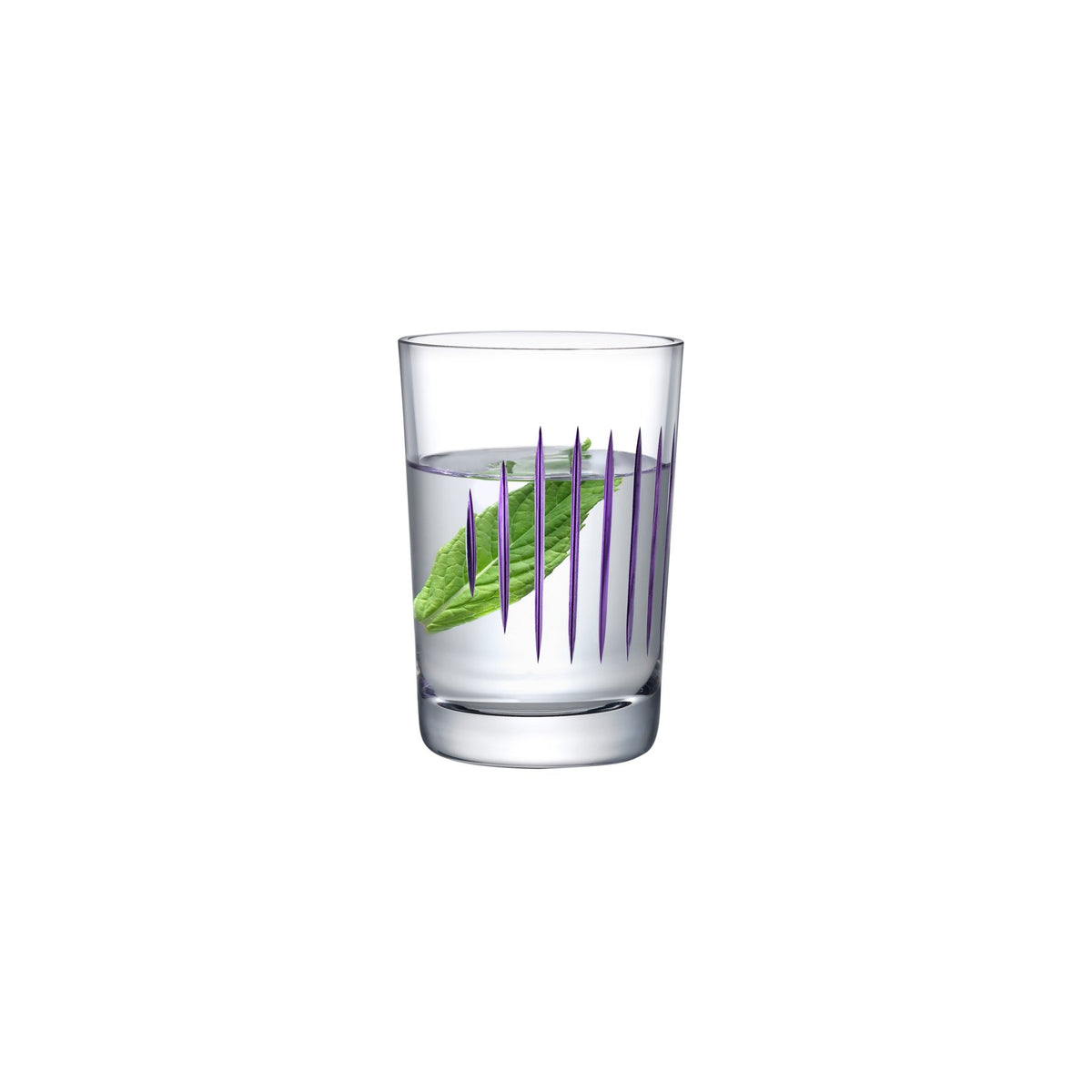 Nude Glass Clear & Purple Parrot Glass Tumblers Set of Two