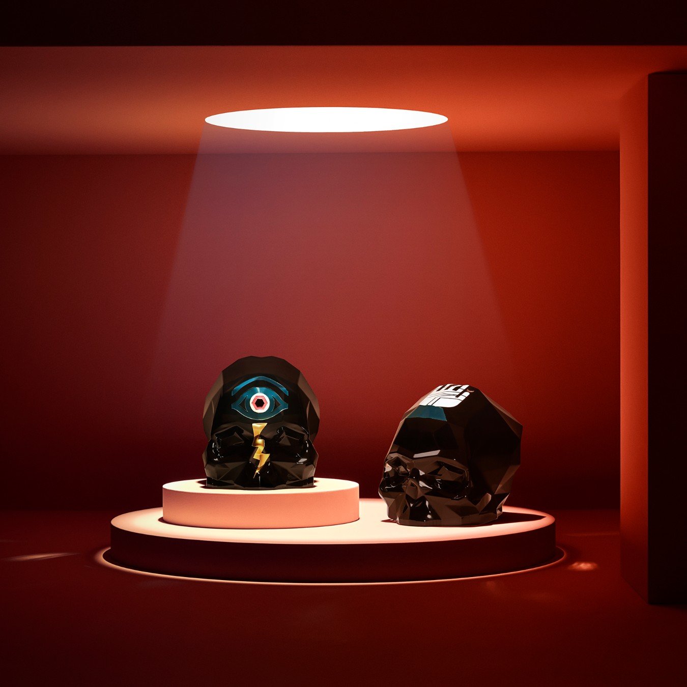 Memento Mori Rock & Pop Faceted Skull Large by Luca Font