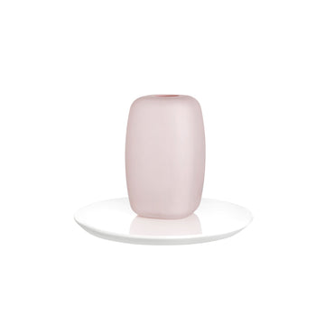 Sweets Vase Opal Pink with Glossy White Base Small
