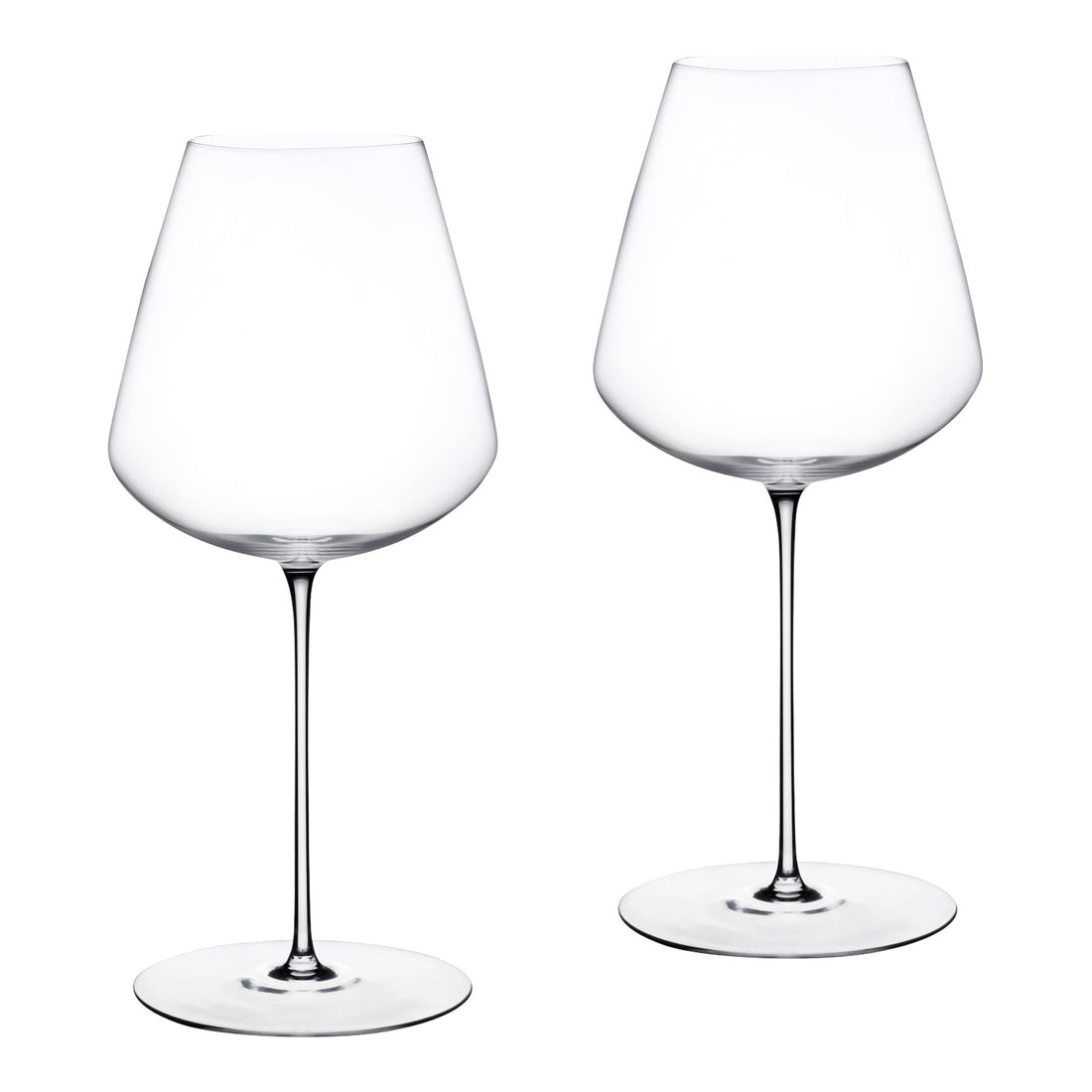 Orrefors inspired red stem SET of 2 white Wine Glasses - 21 cm (Q0238) 8  1/4