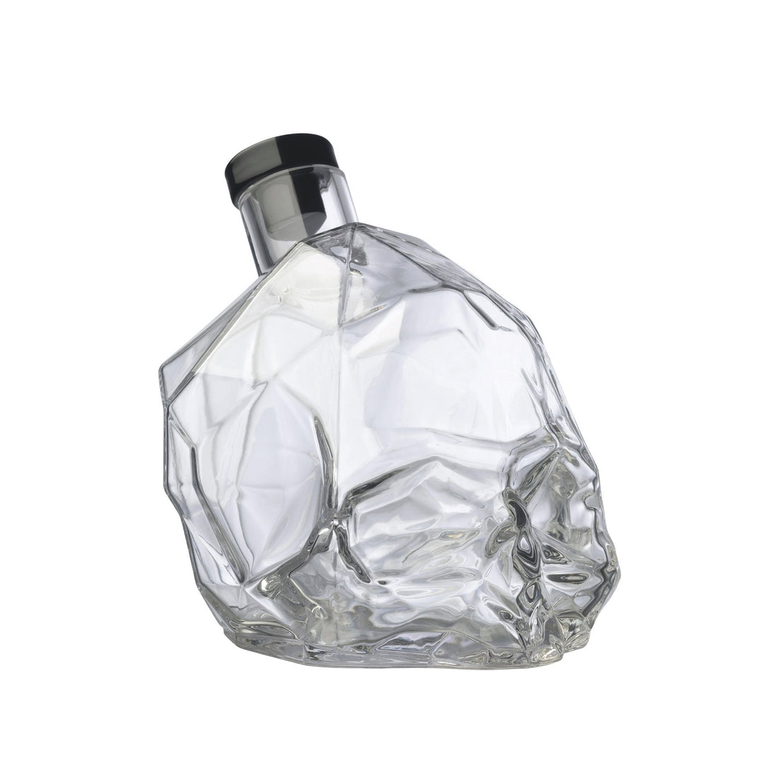 NUDE Memento Mori skull shaped whisky bottle empty side view