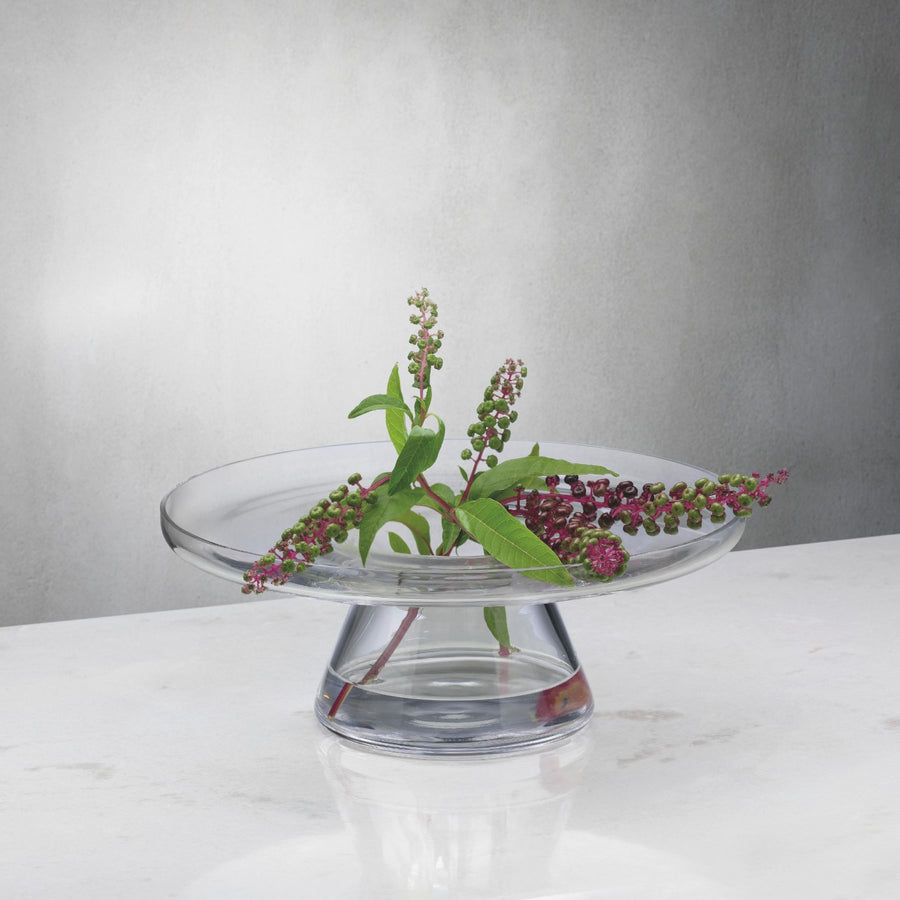 NUDE Bloom cakestand base in clear leadfree crystal presented as a wide vase