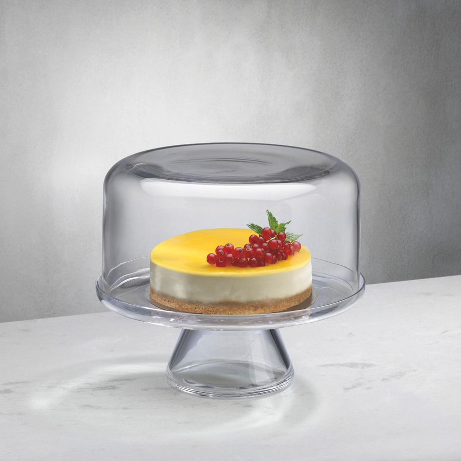NUDE Bloom cakestand clear base and dome in leadfree crystal