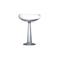 NUDE Big Top Coupe glass with linear patterned stem empty