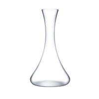 Cone shaped tall wine decanter in lead-free crystal, presented empty on white background