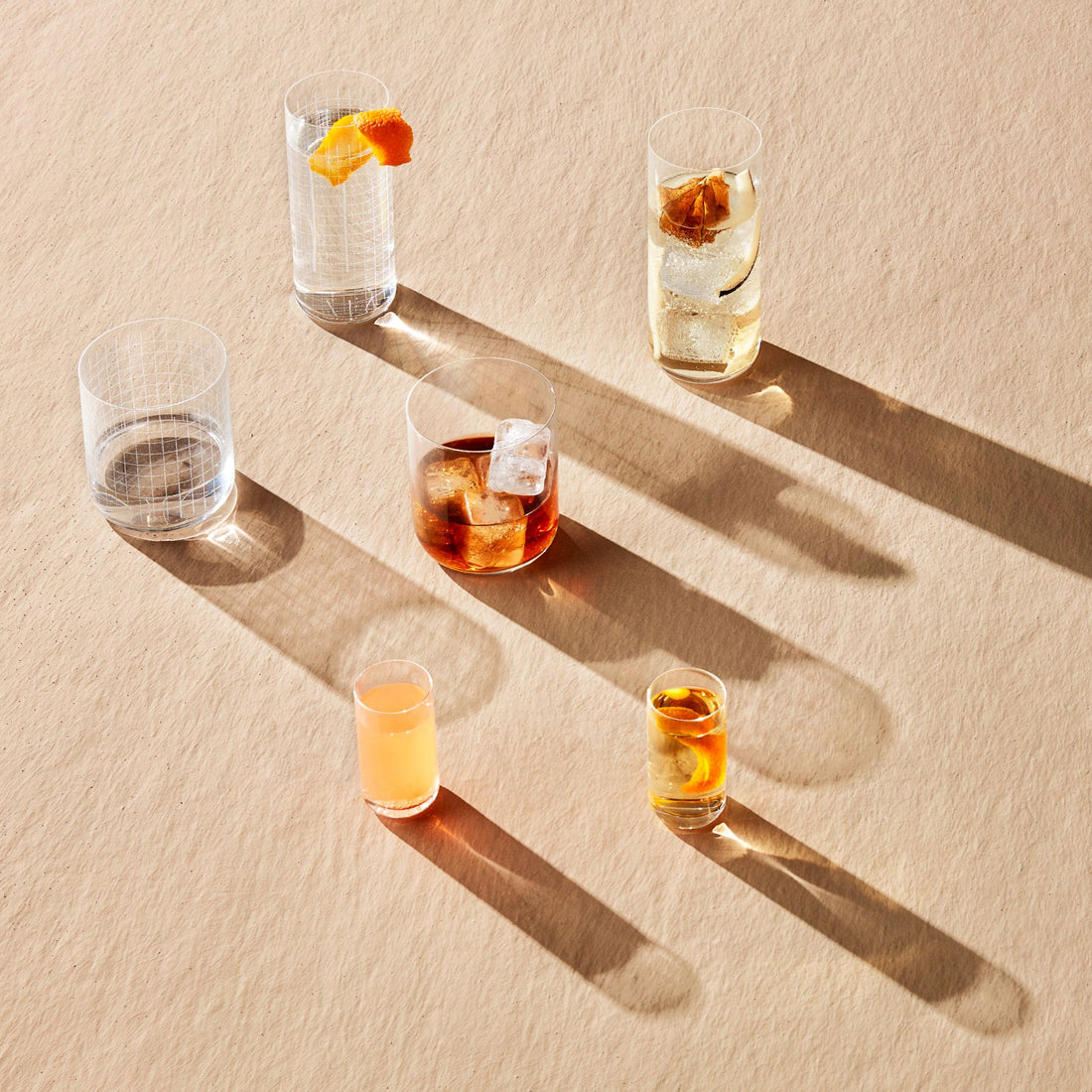 Finesse Grid Set of 4 Long Drink Glasses – NUDE International