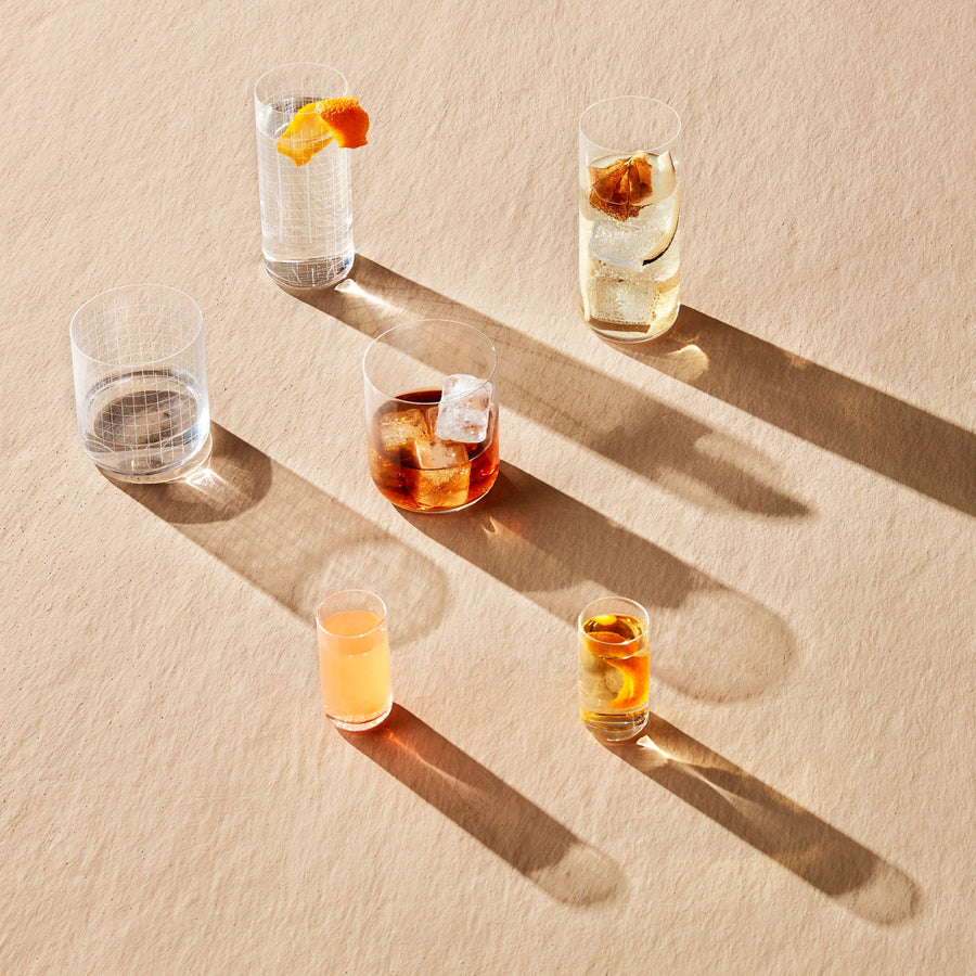 Finesse Grid Set of 4 Long Drink Glasses