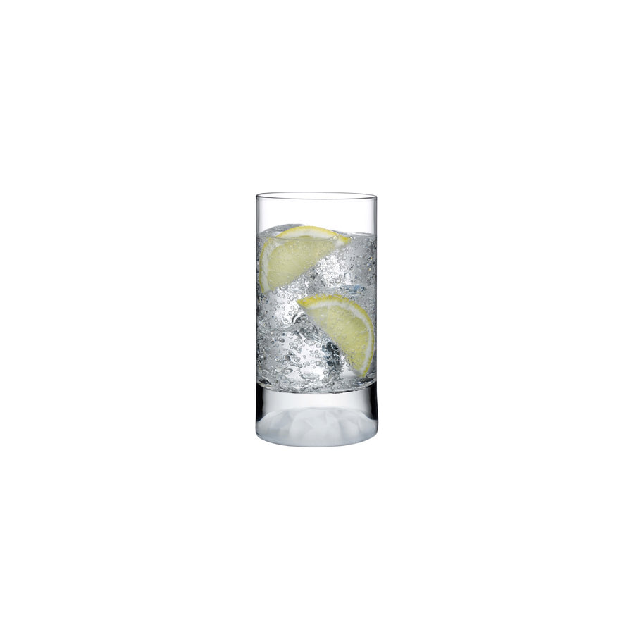 Club Set of 4 High Ball Glasses Small with Ripple Effect