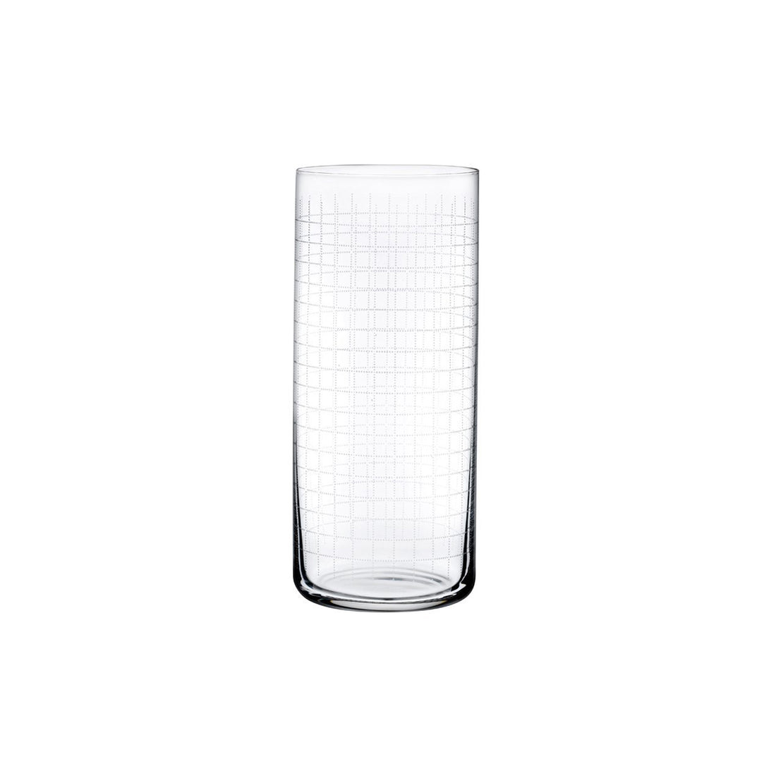NUDE Glass Finesse Grid highball glass in lead-free crystal