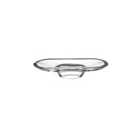 Nude Glass Silhouette Compartment Tray Short in clear lead-free glass